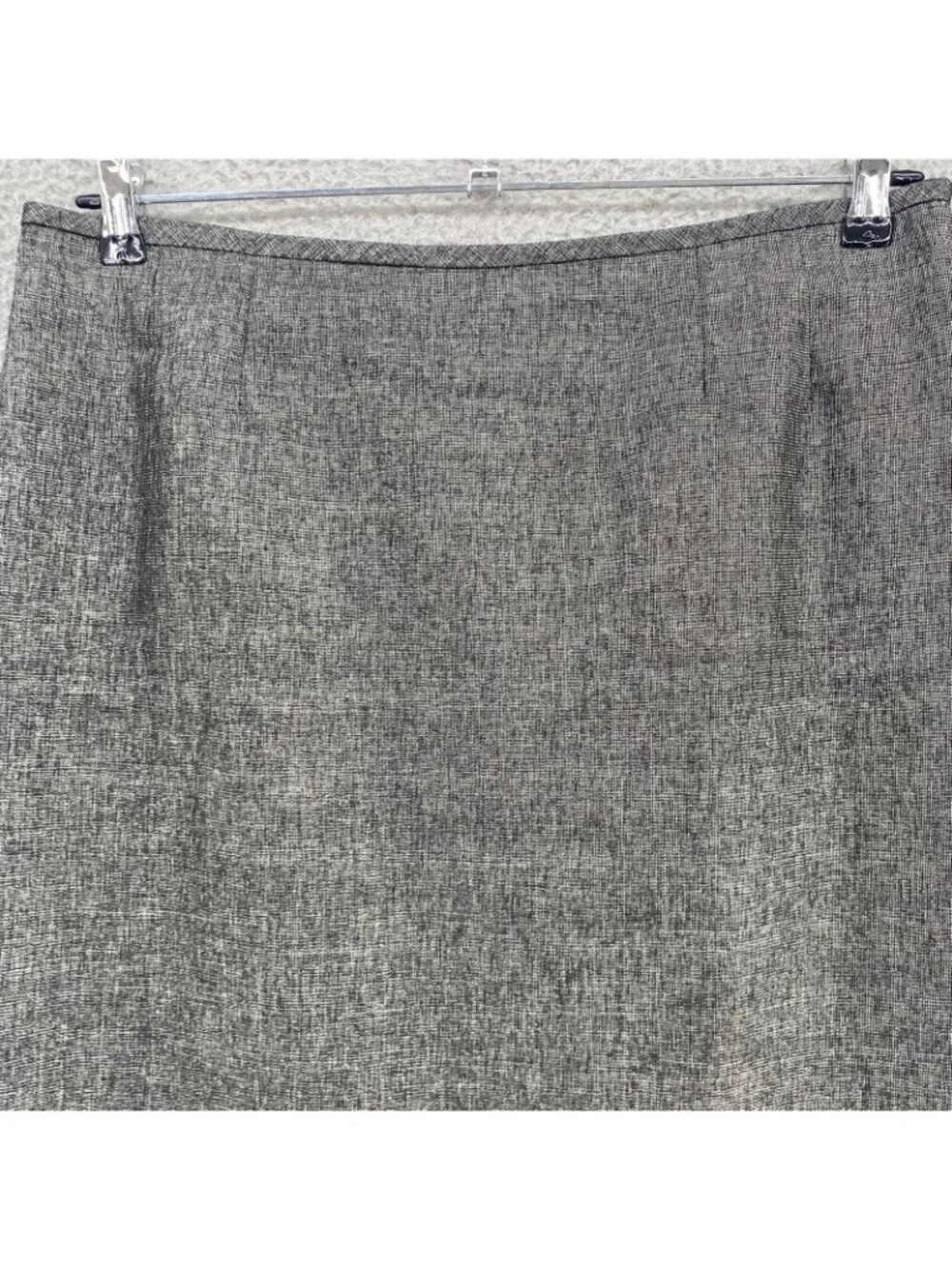 Le Suit Skirt Womens 12 Gray Silver Pencil Straight Knee Length Office Career
